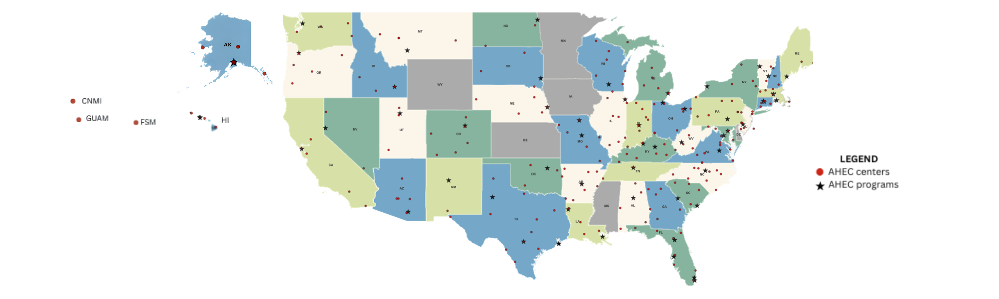 AHEC Network Map